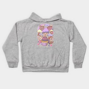 Cute cupcake girl kawaii style Kids Hoodie